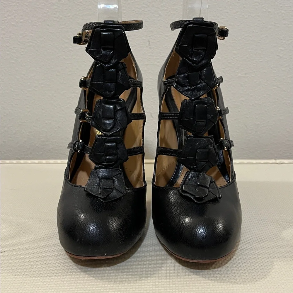 L.A.M.B. Black Strappy High Heels - Picture 13 of 15